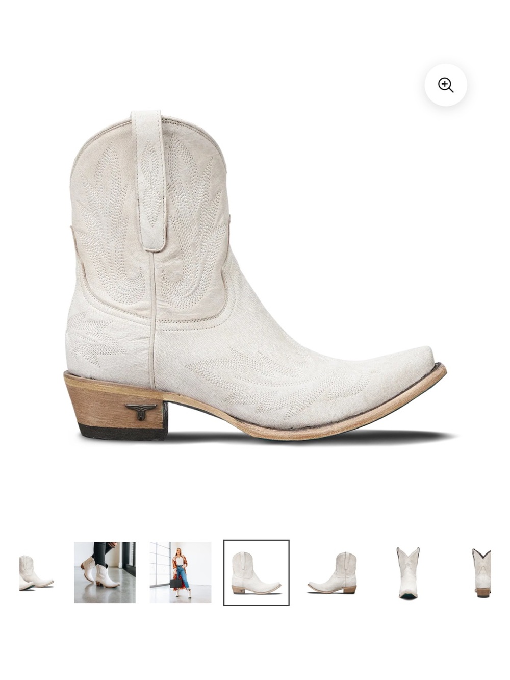 Women's White Western Ankle Boots — Lane Lexington Bootie